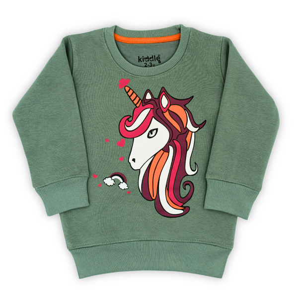 Unicorn Green Sweatshirt - Sweatshirts Online Pakistan - Kiddle