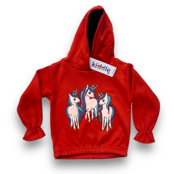 Unicorns Orange Hoodie - Kids Hoodies - Kiddle